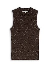 Geselecteerd, Slim fit top met opstaande kraag door Tom Tailor, bruin