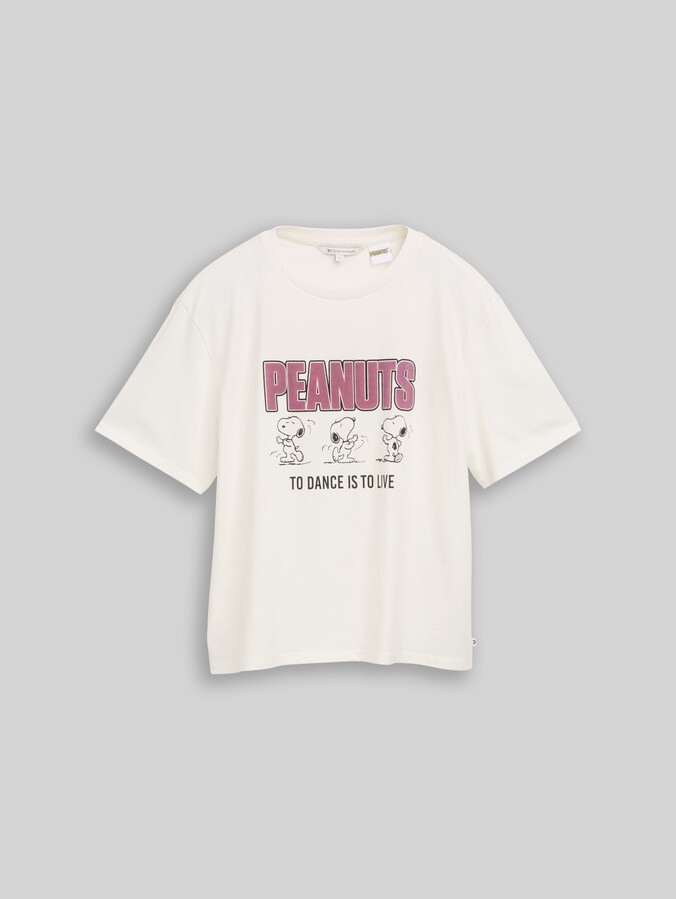 Boxy-fit T-shirt with Snoopy print by Denim Female, off white