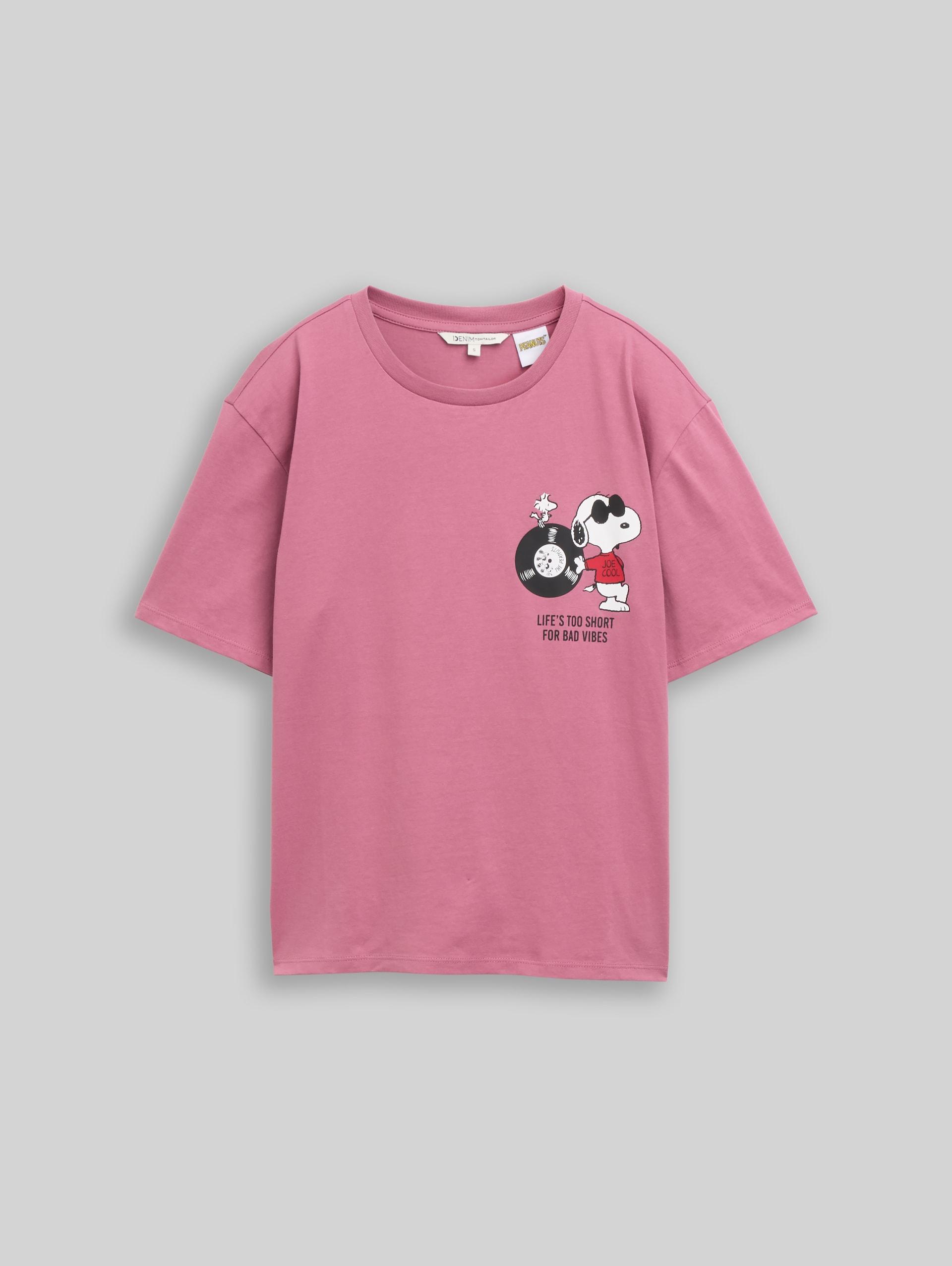 Boxy Fit T-Shirt mit Snoopy-Print - dusty berry - Vorder-Produkt-Ansicht