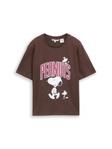 Nicht ausgewählt, Boxy Fit T-Shirt mit Snoopy-Print von Tom Tailor, braun