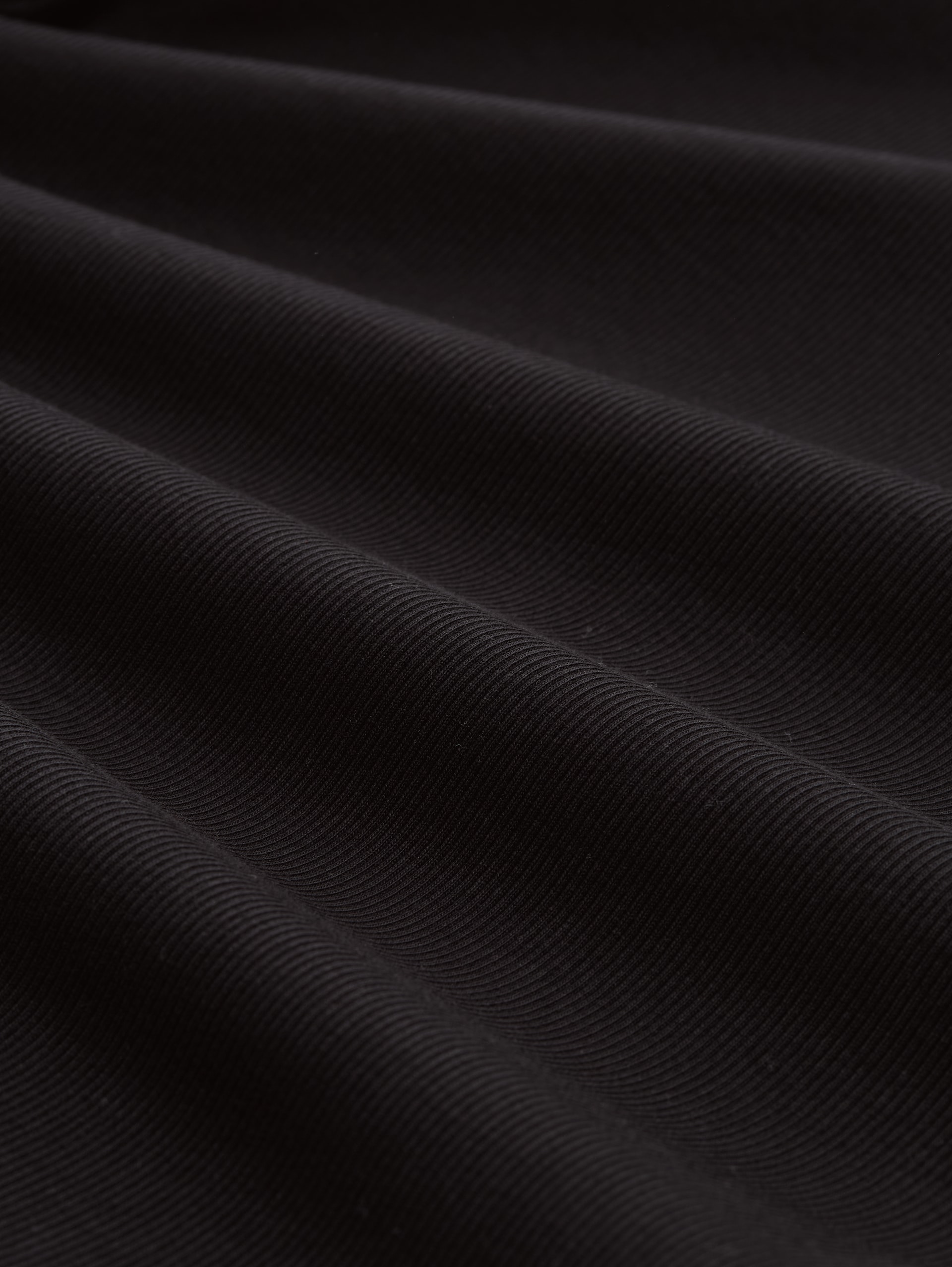 Slim Fit Langarmshirt mit Rippstruktur - deep black - Material-Ansicht