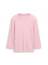 Ausgewählt, Slim Fit Langarmshirt mit Rippstruktur von Tom Tailor, rosa