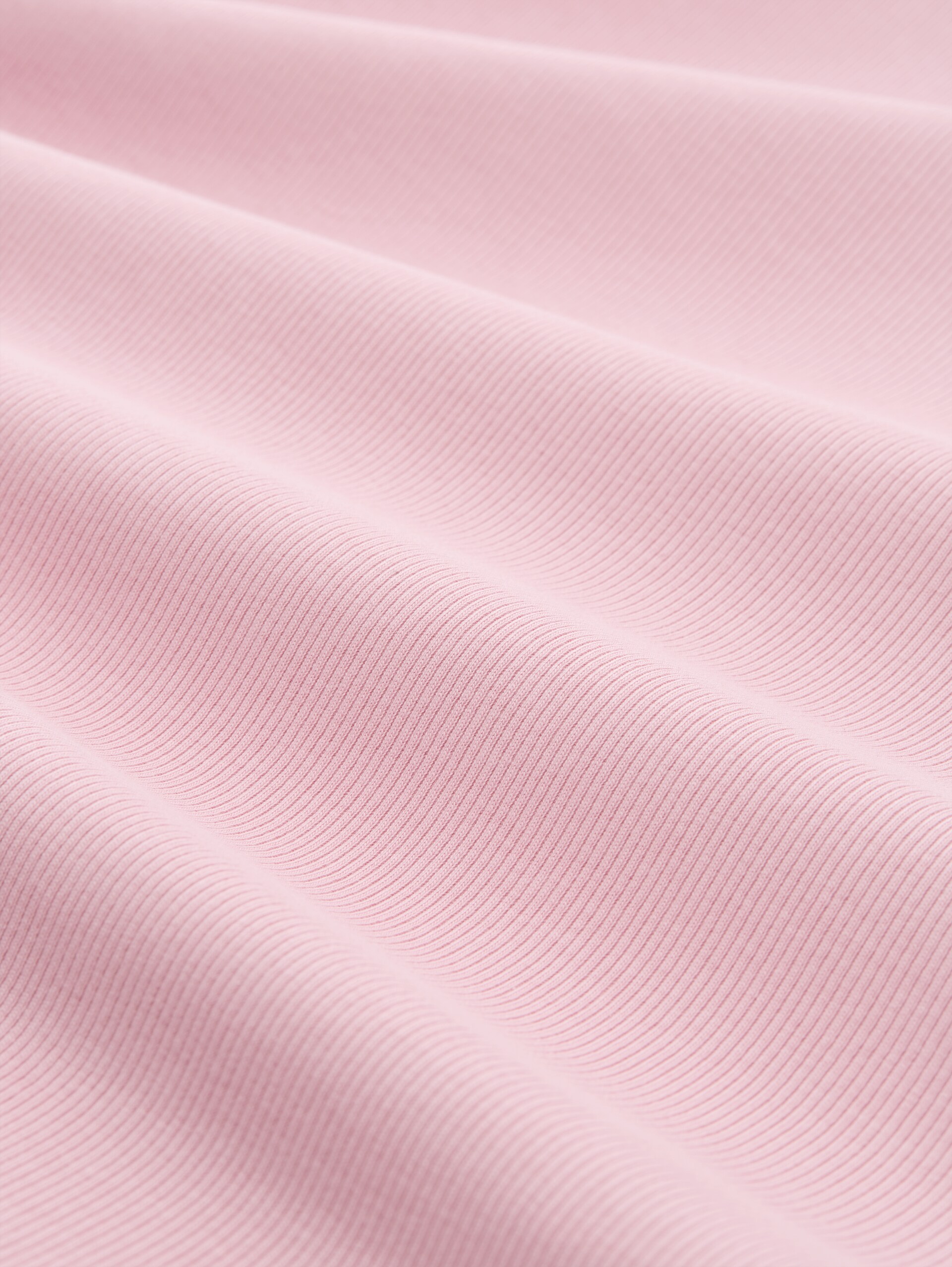Slim Fit Langarmshirt mit Rippstruktur - Soft Pink - Material-Ansicht