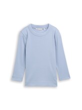 Ausgewählt, Slim Fit Langarmshirt mit Rippstruktur von Tom Tailor, blau