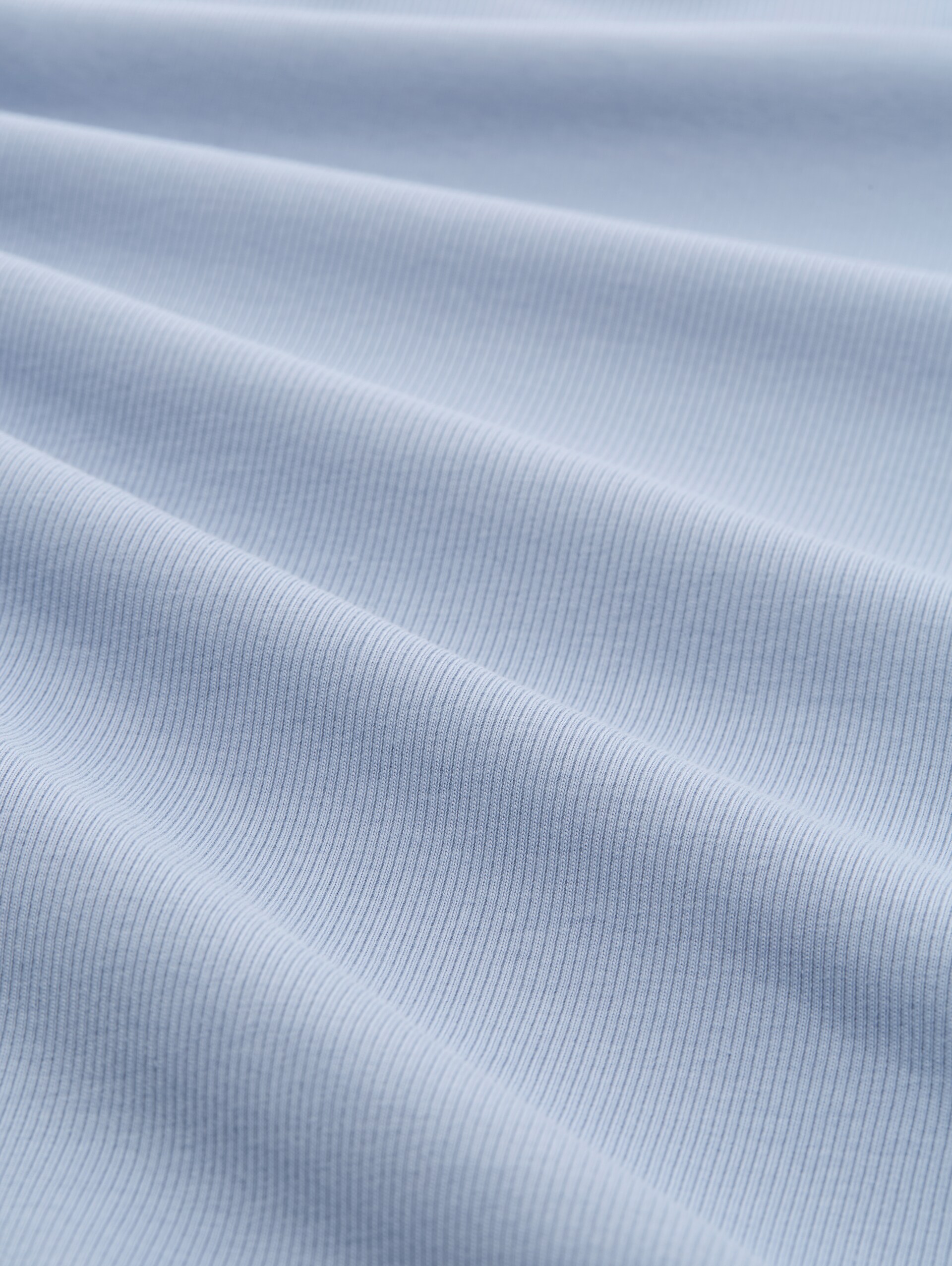Slim Fit Langarmshirt mit Rippstruktur - foggy sky blue - Material-Ansicht