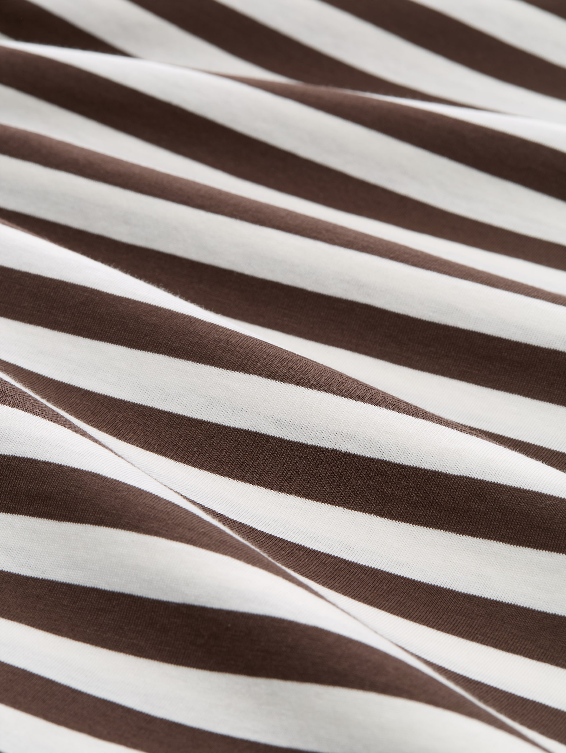 Loose Fit Langarmshirt mit Streifenmuster - brown white stripe - Material-Ansicht