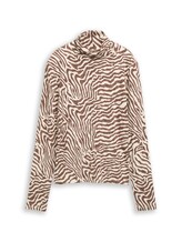 Ausgewählt, Rollkragenshirt mit Muster von Tom Tailor, braun
