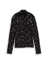Ausgewählt, Rollkragenshirt mit Muster von Tom Tailor, schwarz