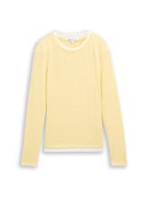 Geselecteerd, Cosy T-shirt met lange mouwen in 2-in-1-look door Tom Tailor, geel