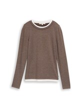 Niet geselecteerd, Cosy T-shirt met lange mouwen in 2-in-1-look door Tom Tailor, bruin