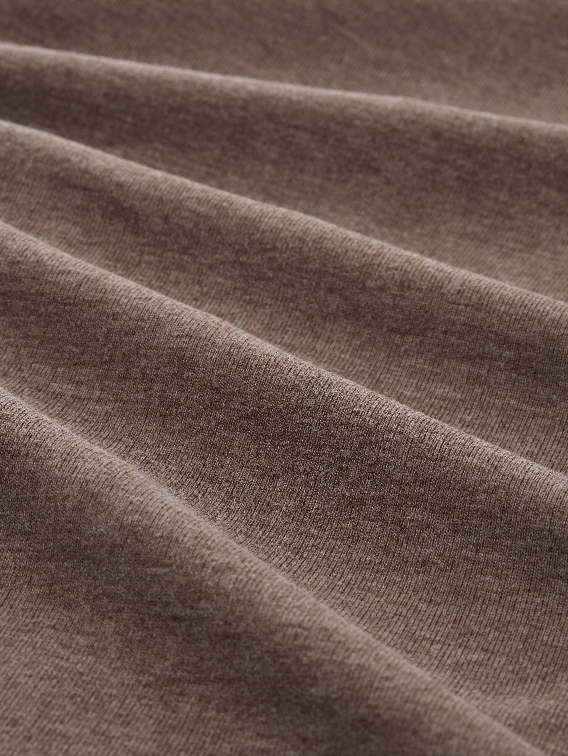 Cosy T-shirt met lange mouwen in 2-in-1-look - cool dark brown melange - Materiaalweergave