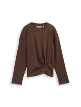 Selected, Loose-fit long-sleeved top with knot detail by Tom Tailor, brown