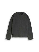 Ausgewählt, Loose Fit Langarmshirt mit Stehkragen von Tom Tailor, grau