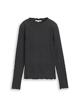 Ausgewählt, Langarmshirt mit Rippstruktur von Tom Tailor, grau