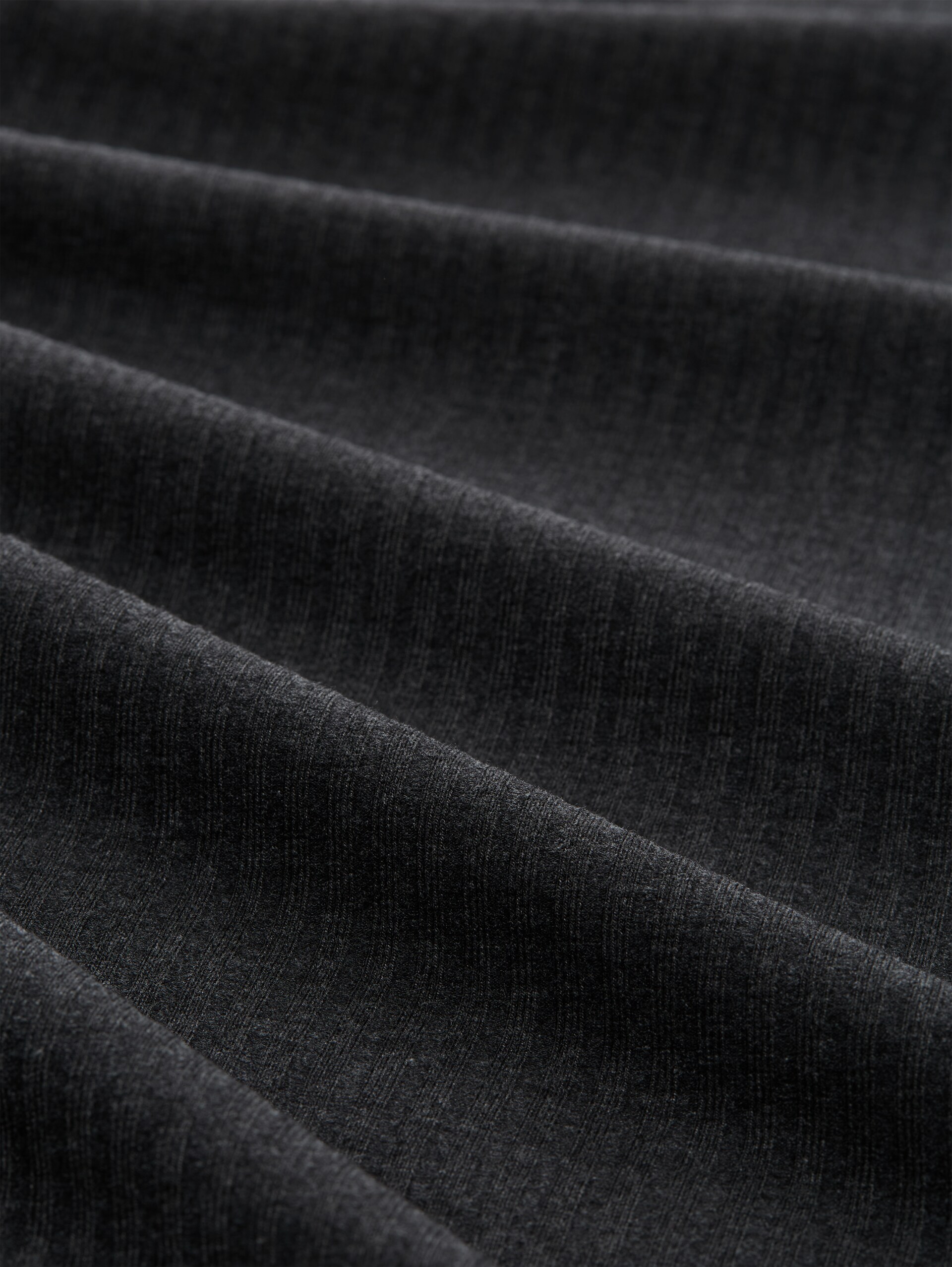 Langarmshirt mit Rippstruktur - Shale Grey Melange - Material-Ansicht