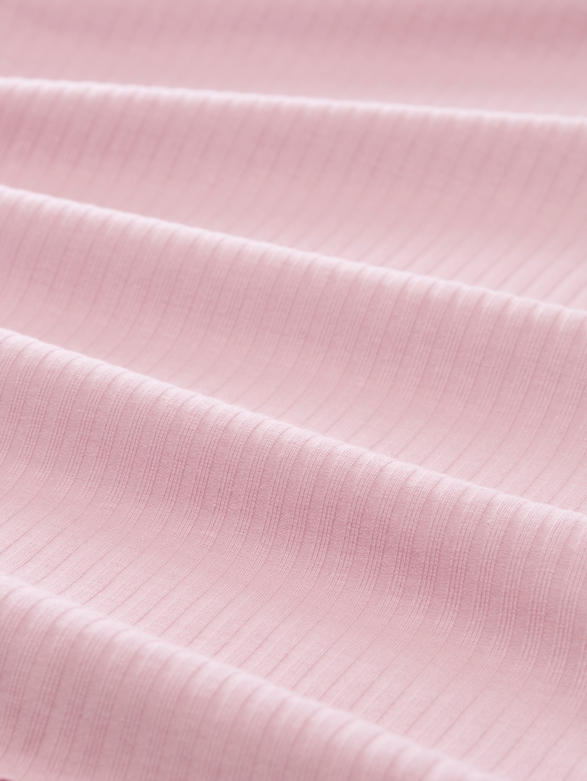 Langarmshirt mit Rippstruktur - Soft Pink - Material-Ansicht