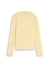 Geselecteerd, T-shirt met lange mouwen en geribde structuur door Tom Tailor, geel