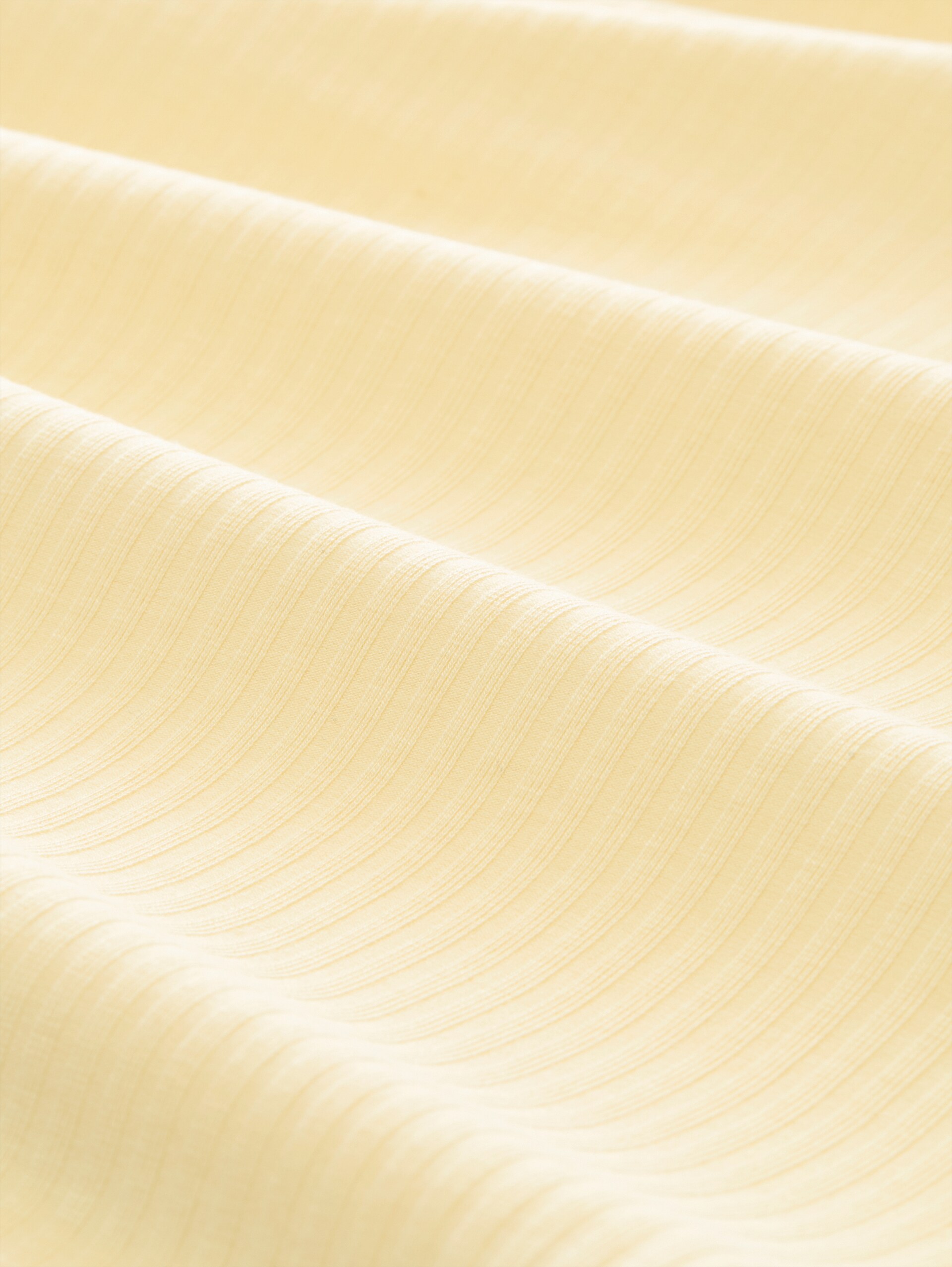 T-shirt met lange mouwen en geribde structuur - soft vanilla yellow - Materiaalweergave
