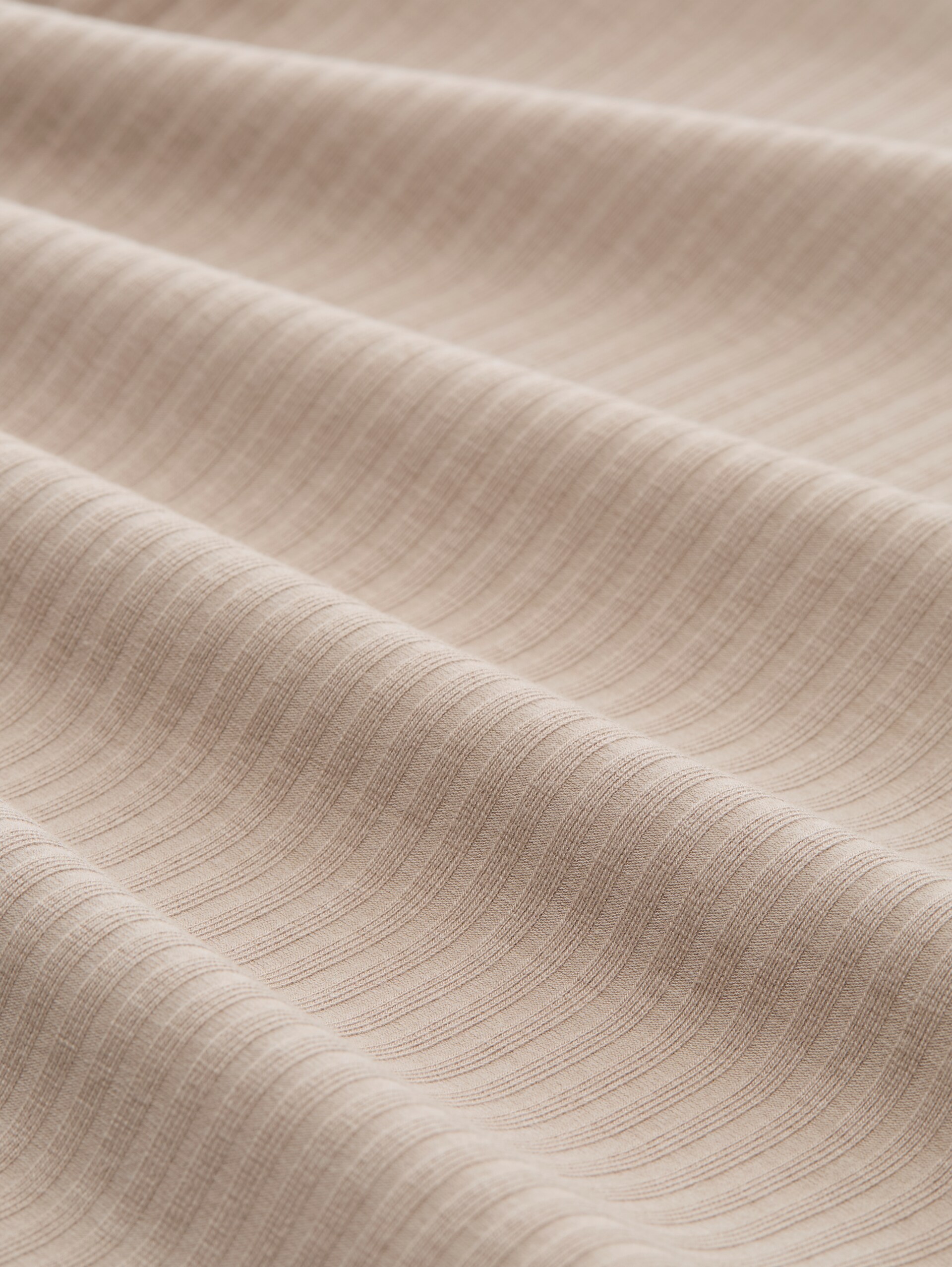 T-shirt met lange mouwen en geribde structuur - atmosphere beige melange - Materiaalweergave