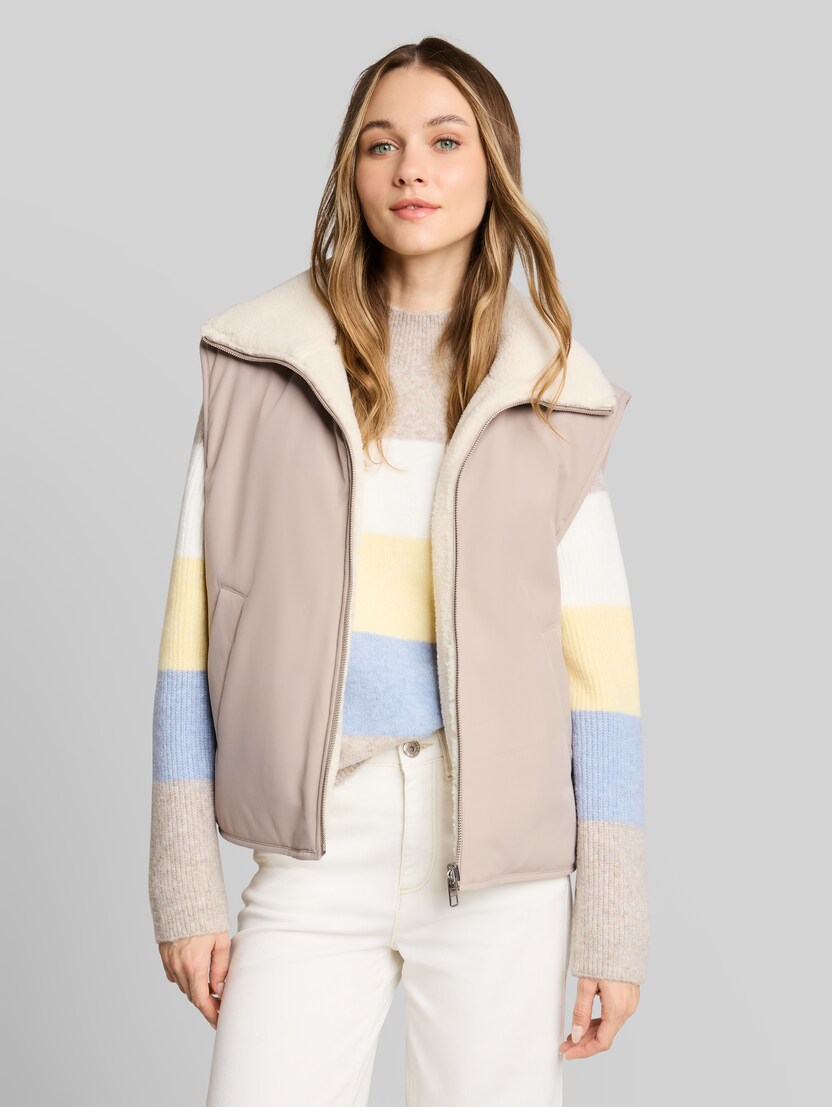 Teddy Weste mit Wendefunktion von Denim Female, atmosphere beige
