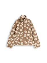 Ausgewählt, Teddy Jacke mit Blumenmuster von Tom Tailor, braun