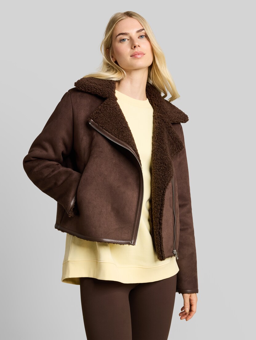 Jas in suède-look door Denim Female, cool dark brown
