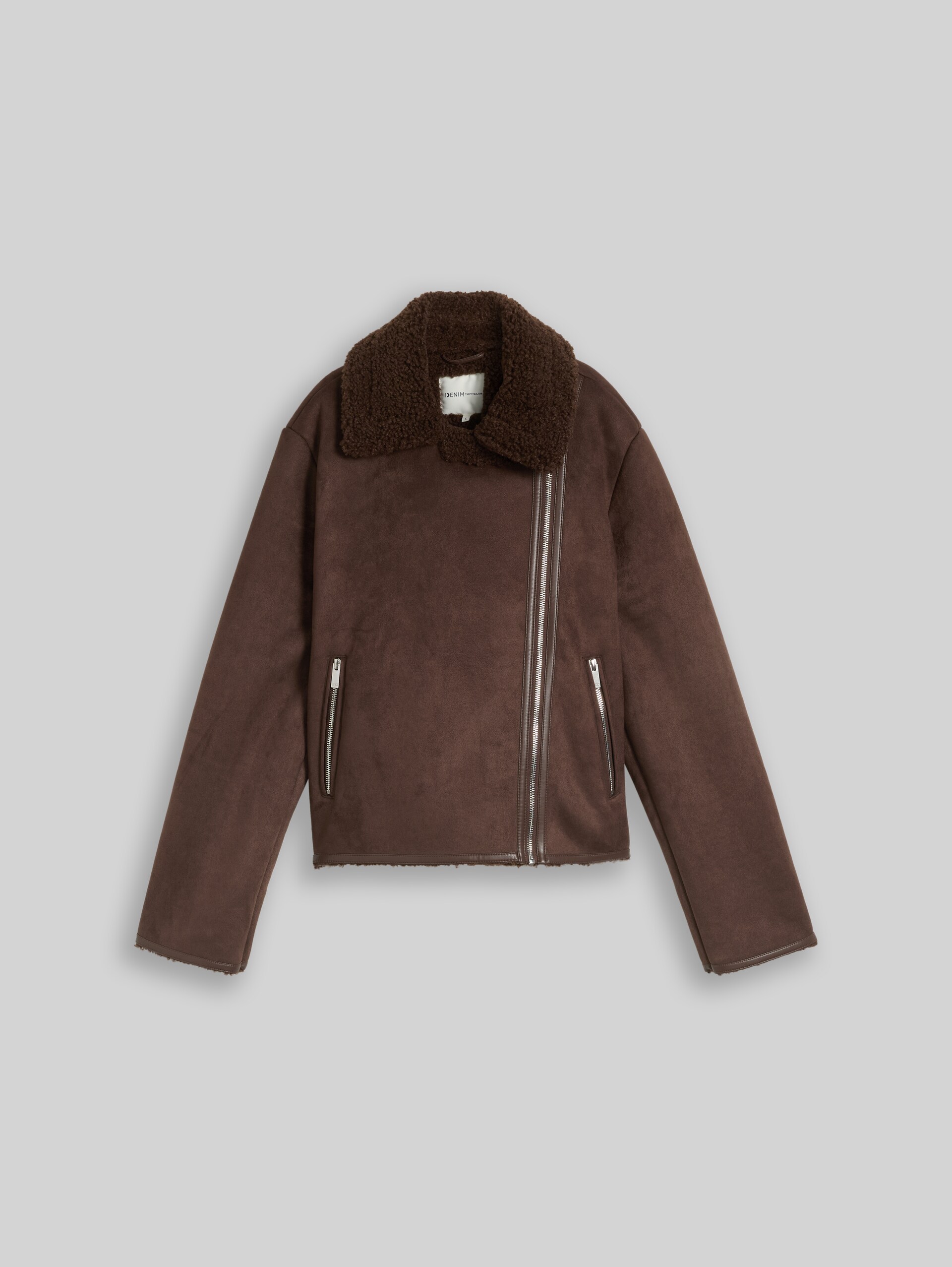 Jas in suède-look - cool dark brown - Product vooraanzicht