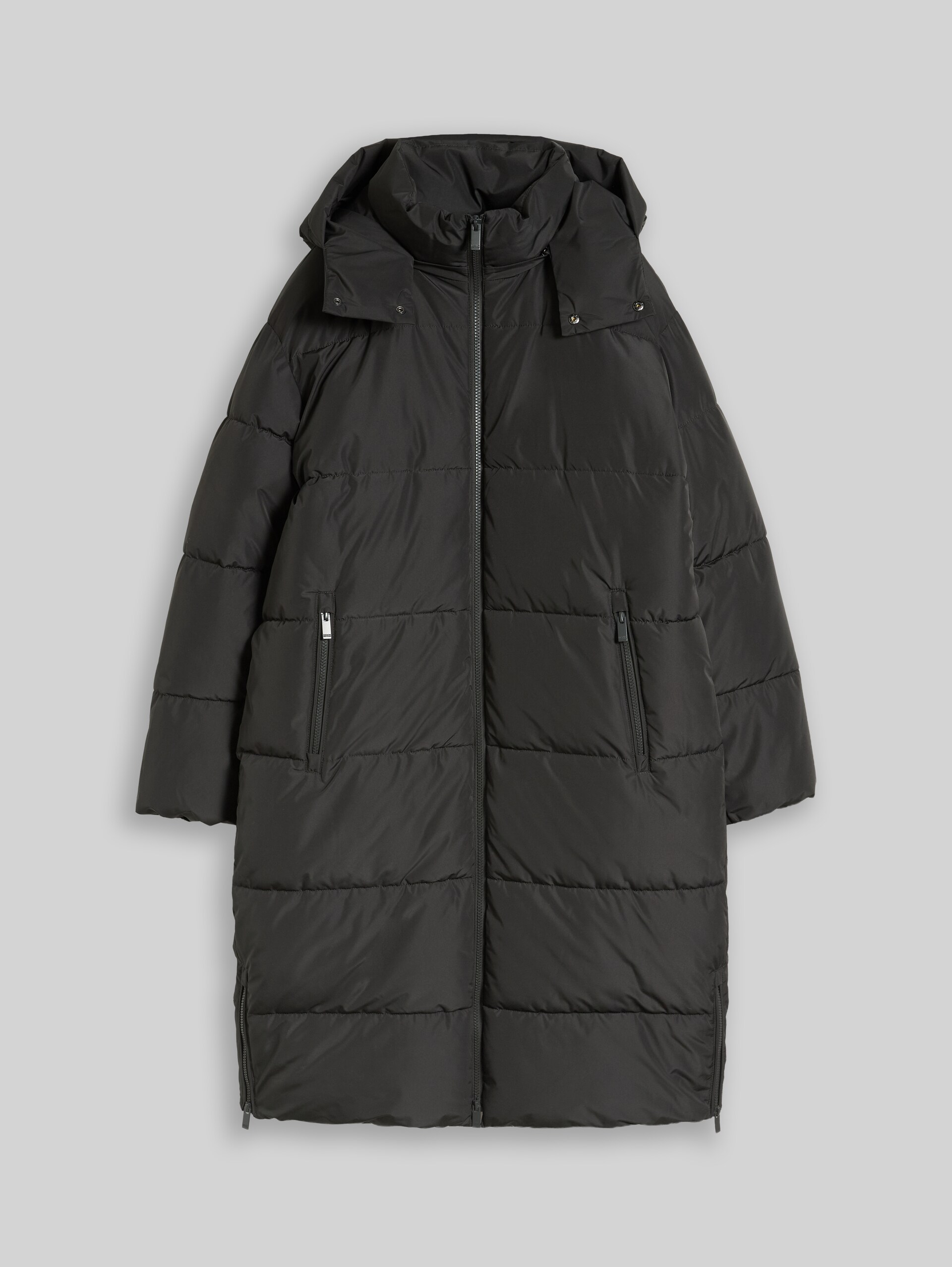 Puffer-Mantel mit abnehmbarer Kapuze - Coal Mine Grey - Vorder-Produkt-Ansicht