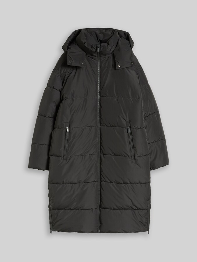 Pufferjas met afneembare capuchon door Denim Female, Coal Mine Grey