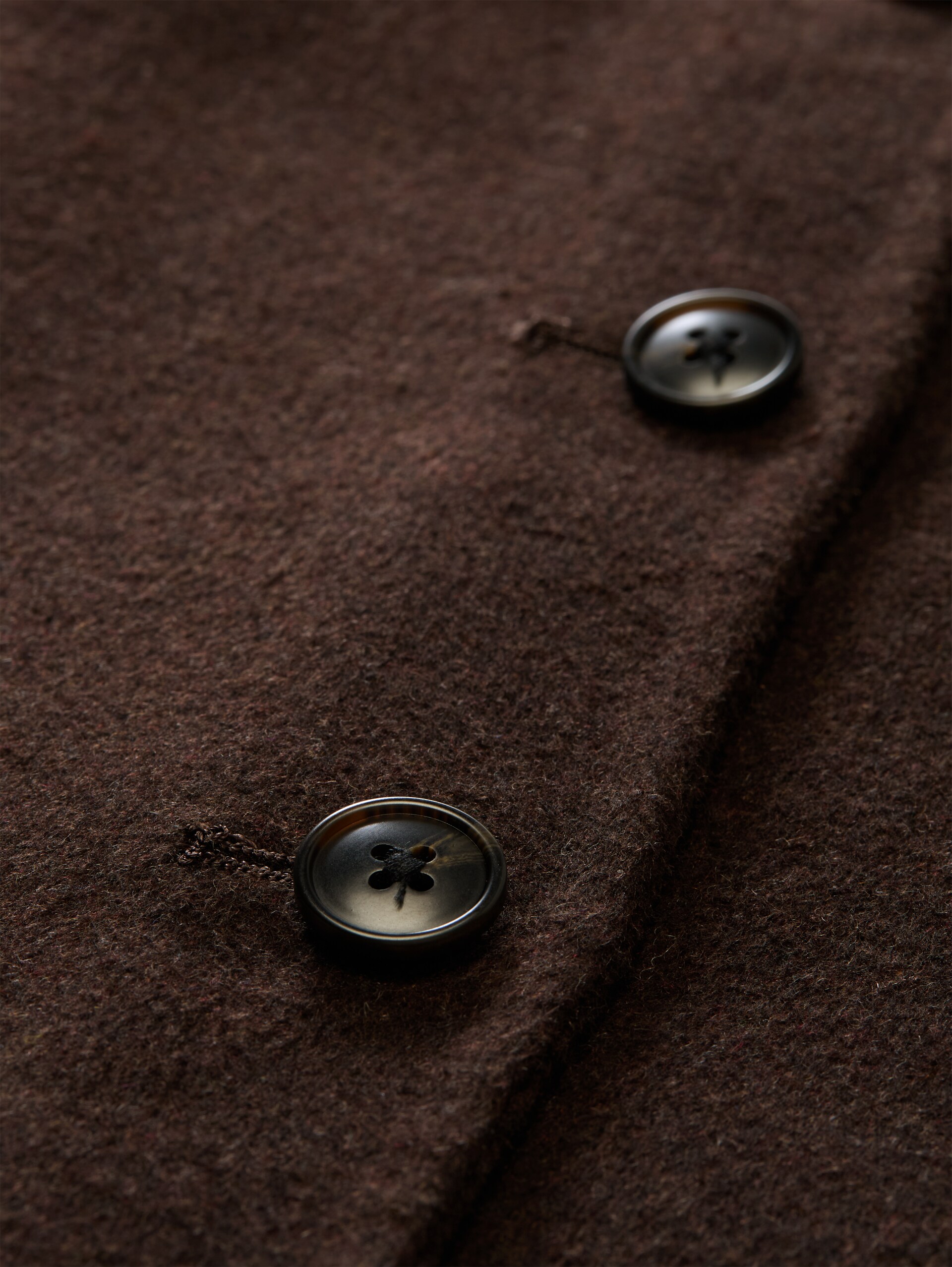 Overhemdjas met wol - java dark brown - Detailaanzicht product