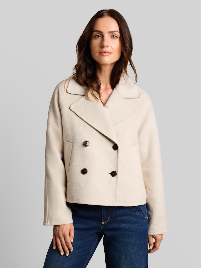 Caban met wol door Women, cold beige melange