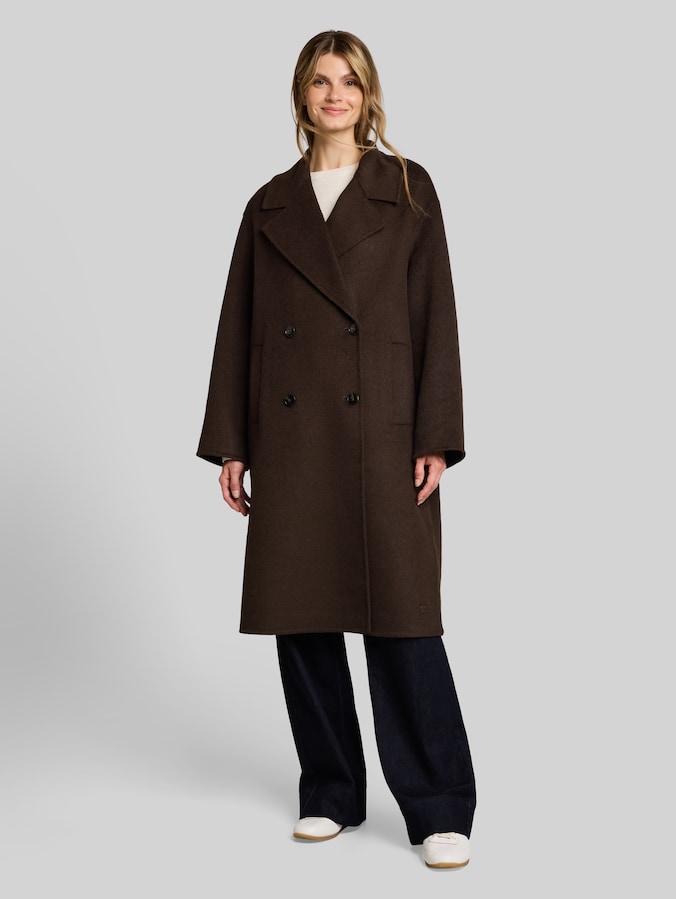 Loose Fit Wollmantel von Women, java dark brown