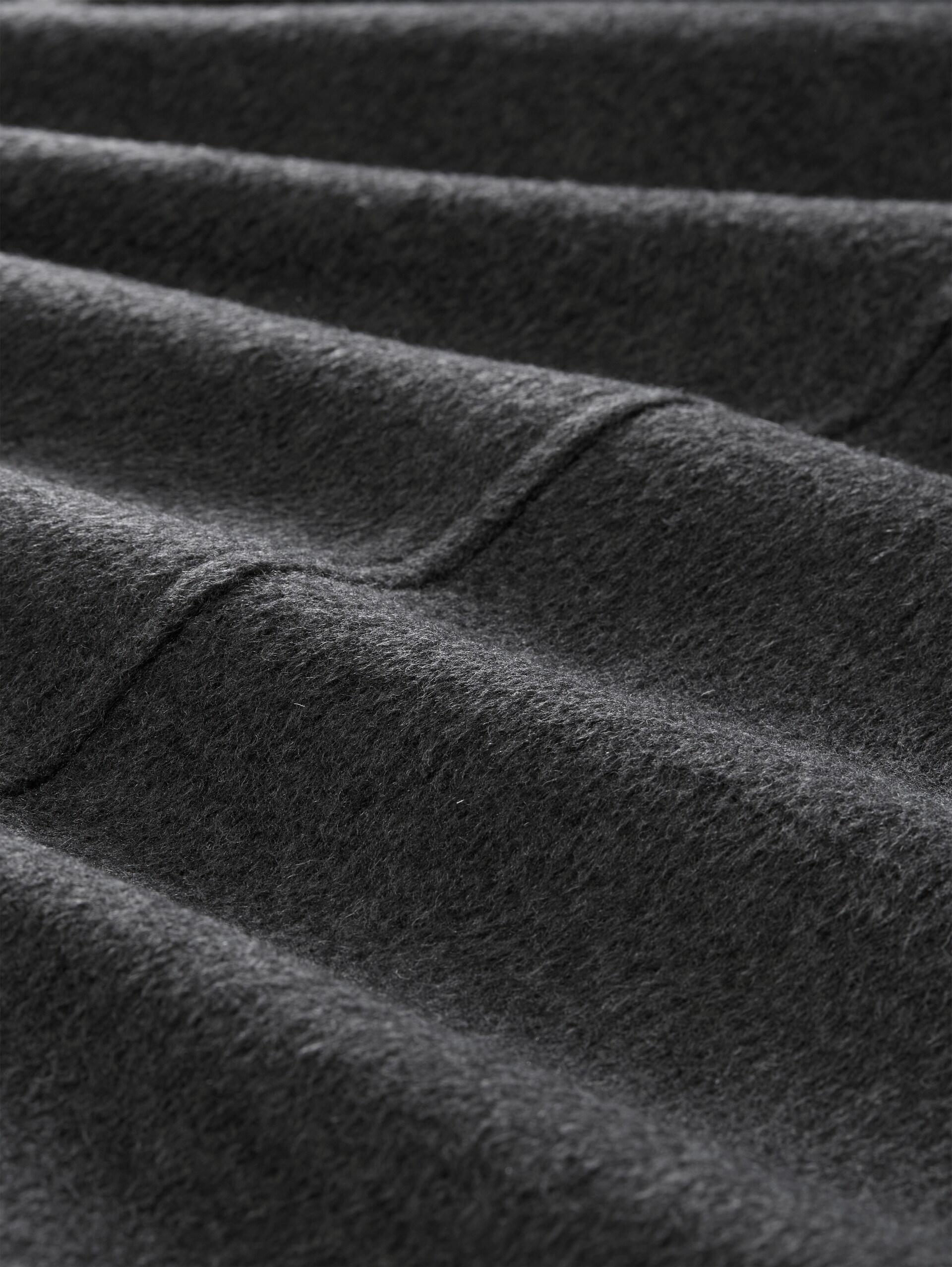 2-in-1 woollen coat with detachable insert - Black Grey Melange - Product detail view