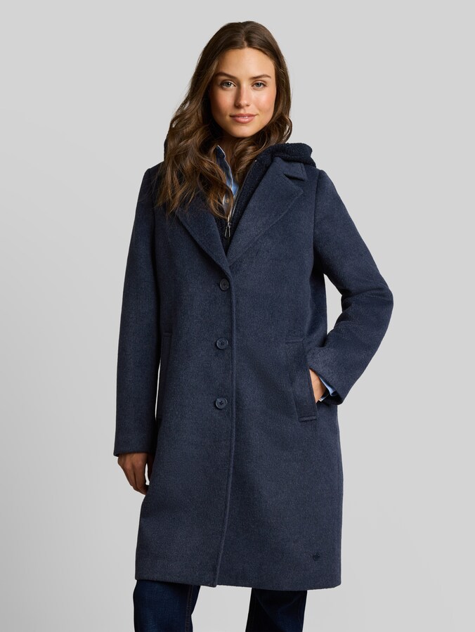 2-in-1 wollen jas met uitneembaar inzetstuk door Women, sky captain blue melange