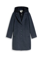 Not Selected, 2-in-1 woollen coat with detachable insert by Tom Tailor, blue