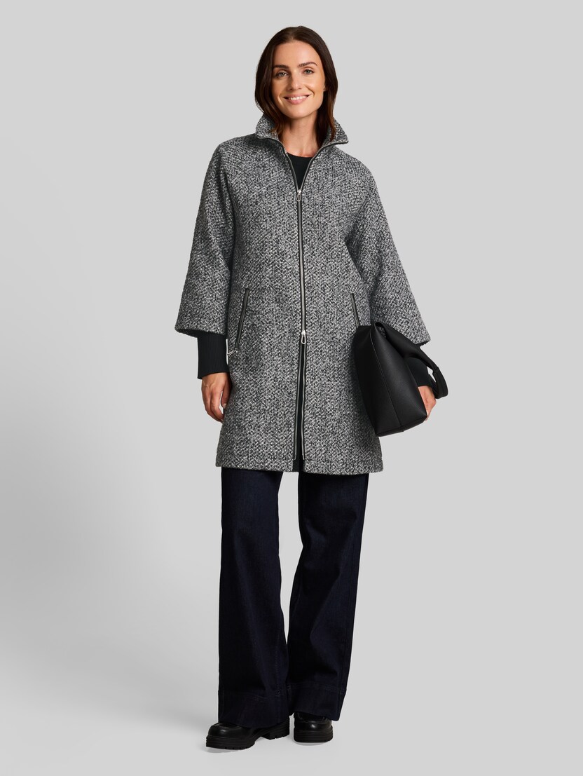 Mantel im 2-in-1-Look von Women, grey black melange structure