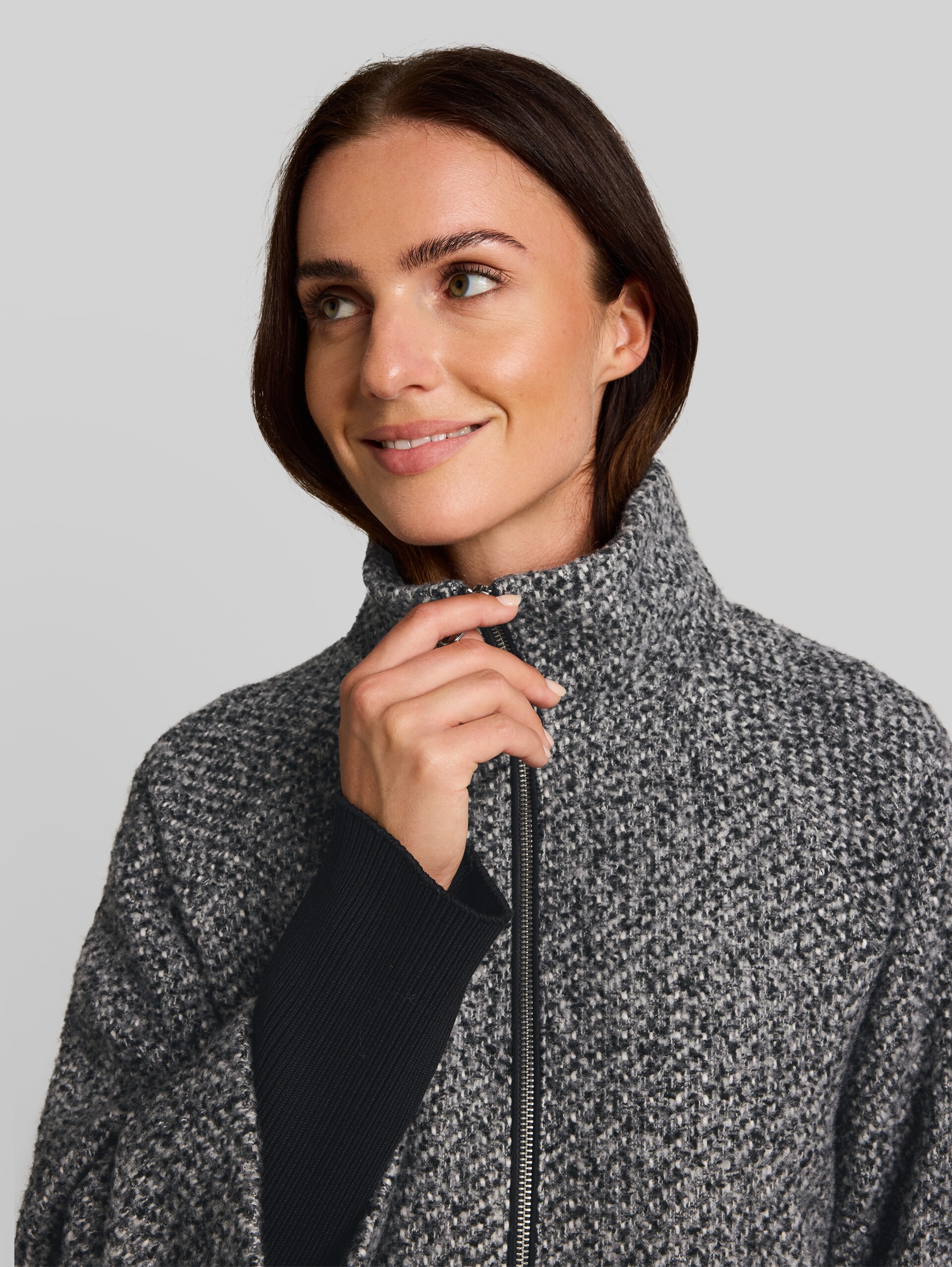 Manteau 2-en-1 - grey black melange structure - Vue détaillée du modèle