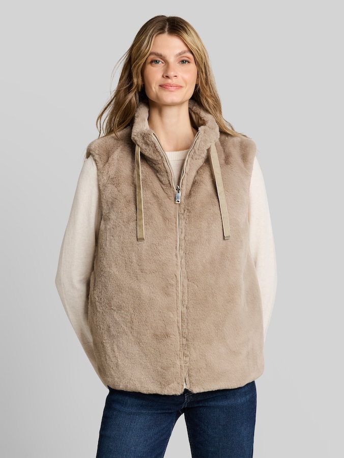 2-in-1 imitatiebontvest met omkeerfunctie door Women, soft taupe grey