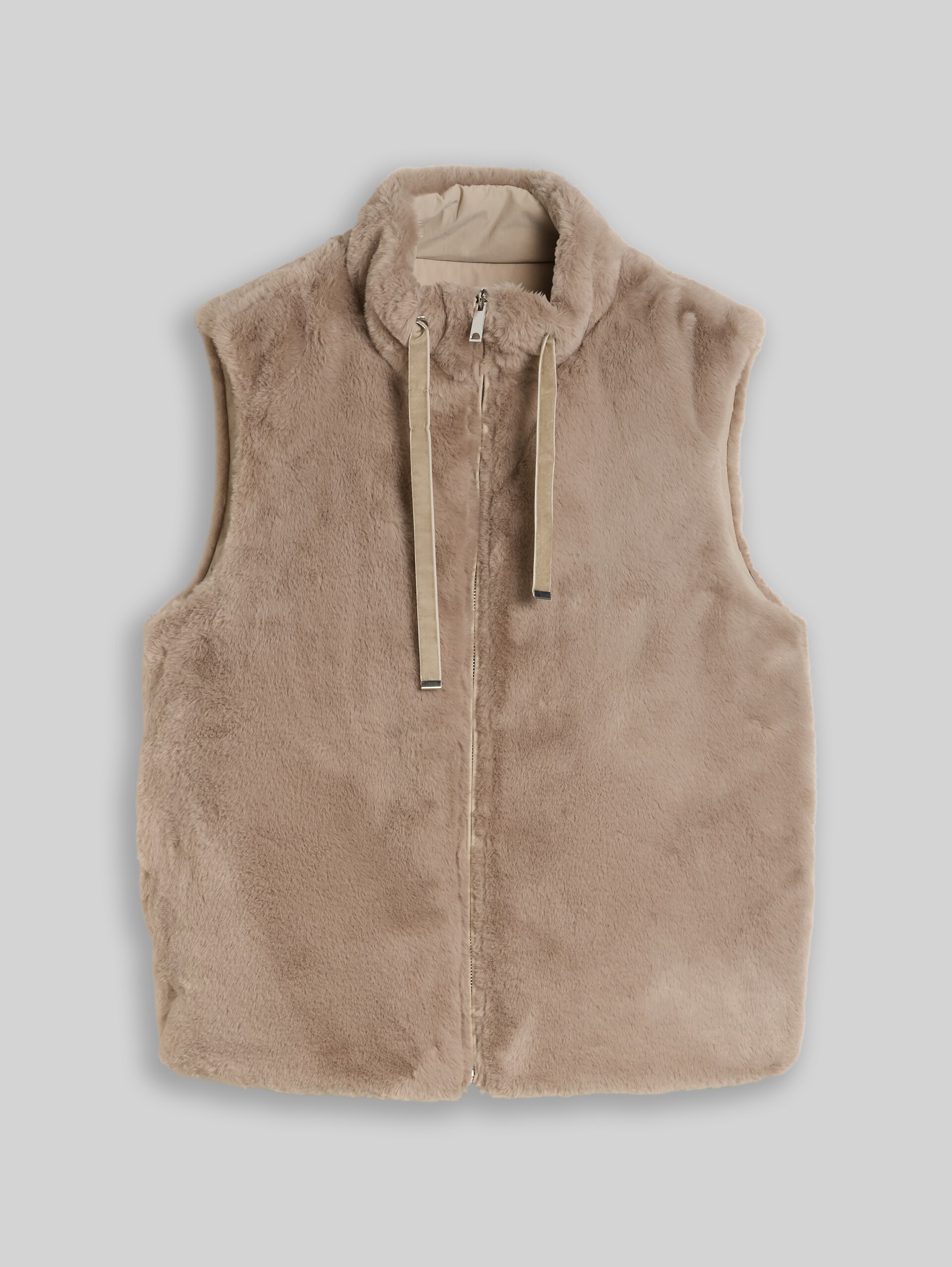 2-in-1 imitatiebontvest met omkeerfunctie - soft taupe grey - Product vooraanzicht