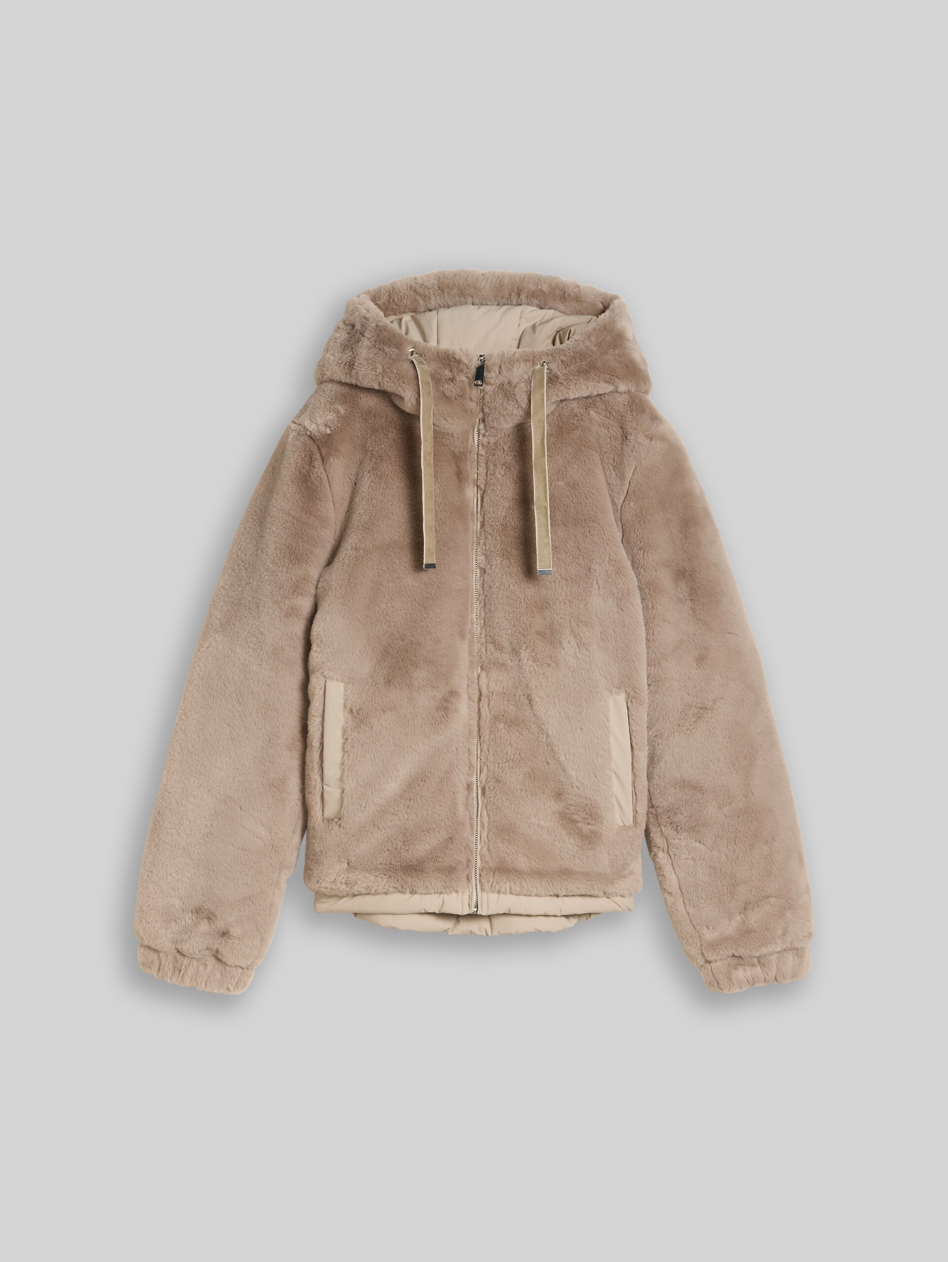 2-in-1 Kunstfelljacke mit Wendefunktion - soft taupe grey - Vorder-Produkt-Ansicht