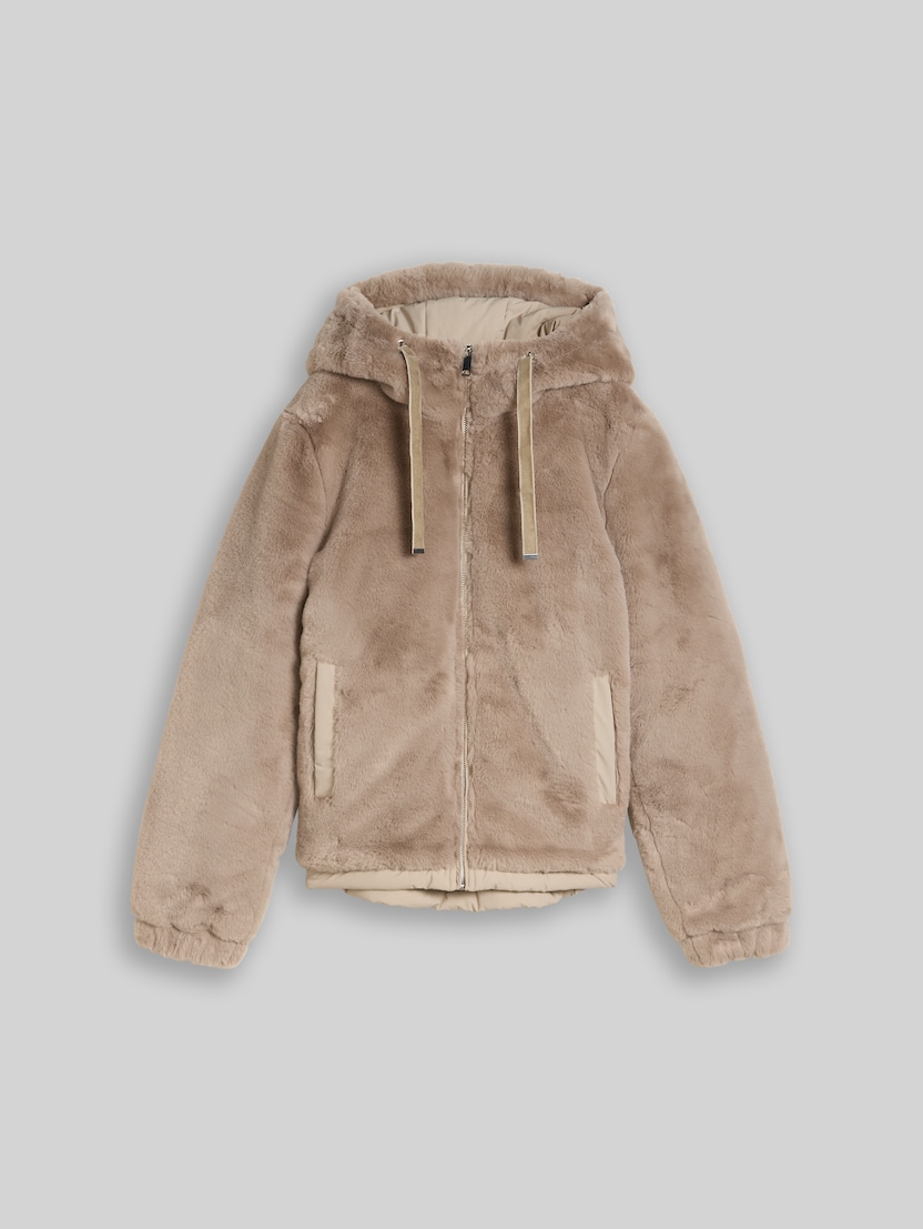 Veste en fausse fourrure 2 en 1 réversible par Women, soft taupe grey