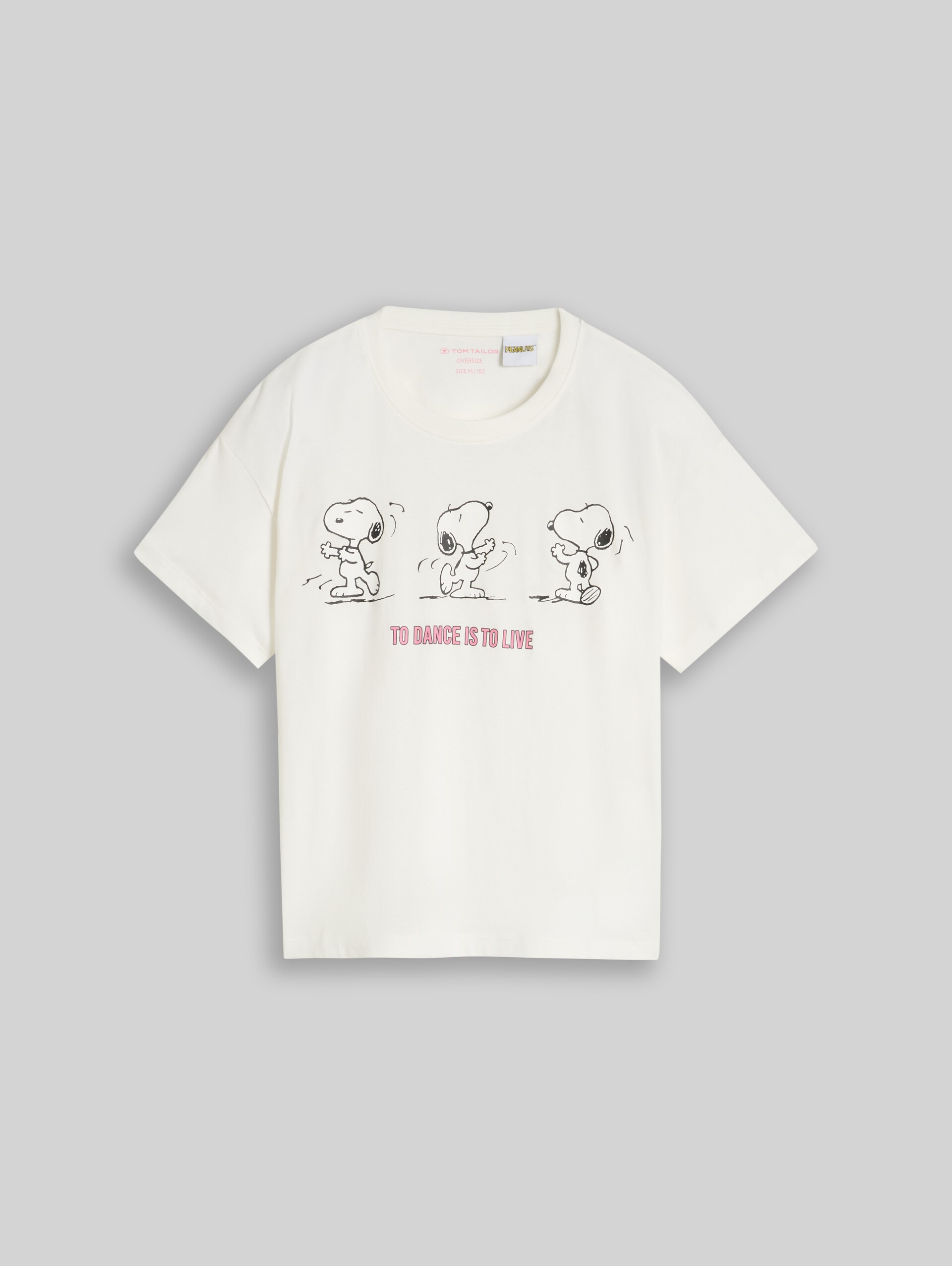 Oversized T-shirt met Snoopy-print - Whisper White - Product vooraanzicht