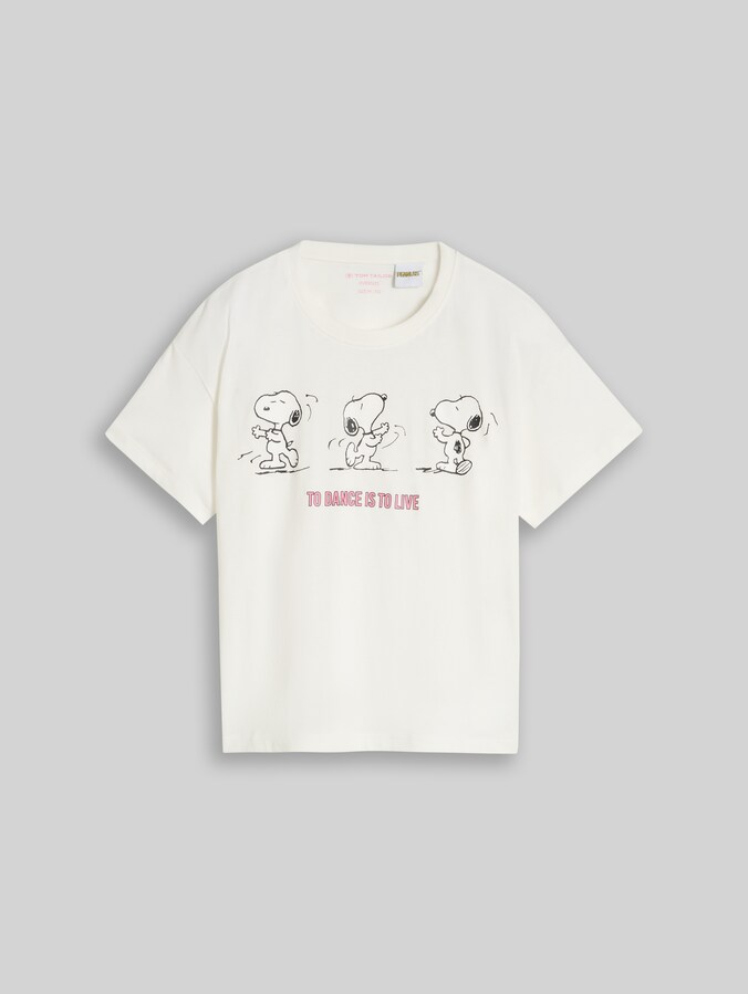 Oversized T-shirt met Snoopy-print door Teen Girls, Whisper White