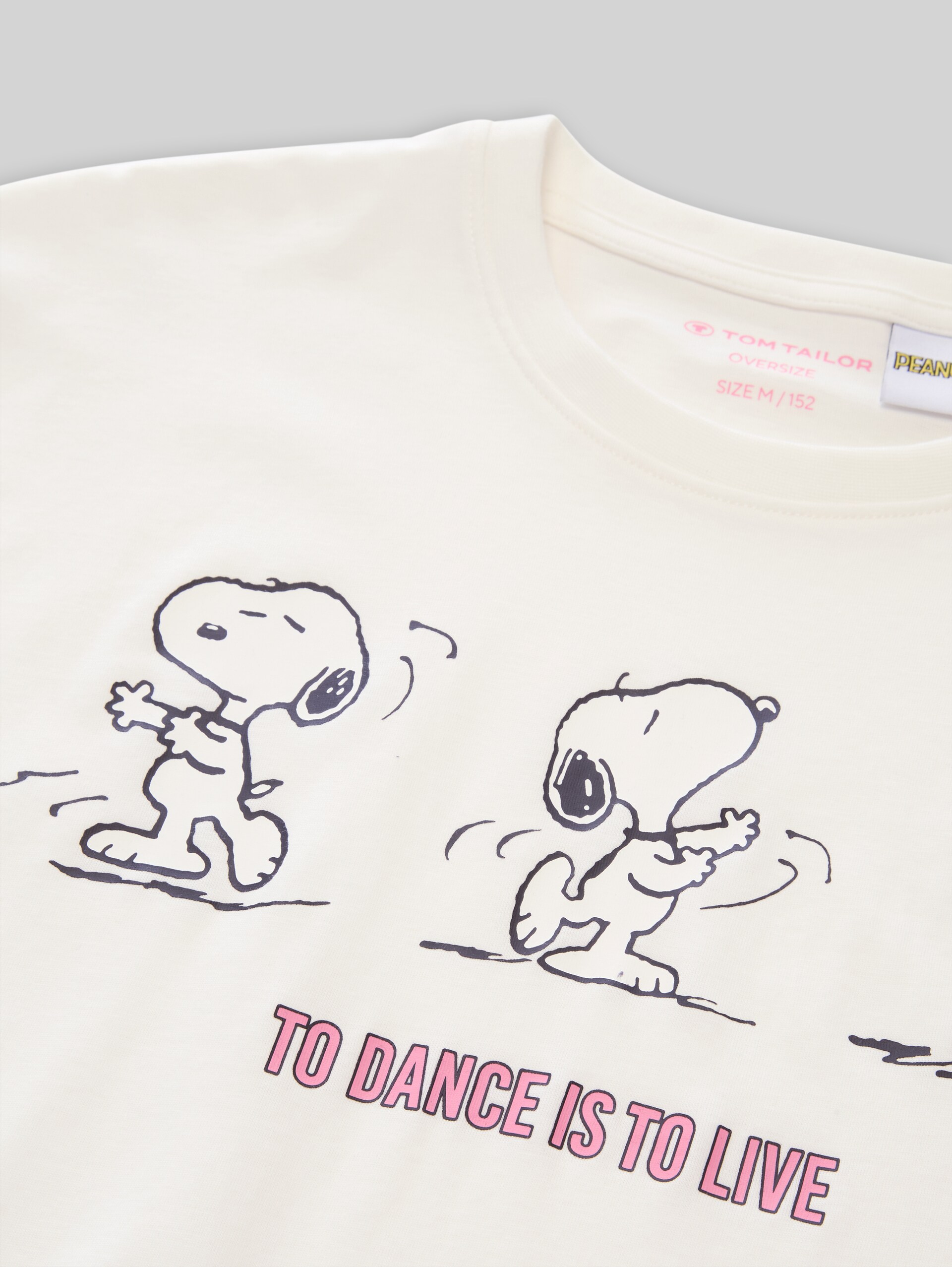 Oversized T-shirt met Snoopy-print - Whisper White - Detailaanzicht model