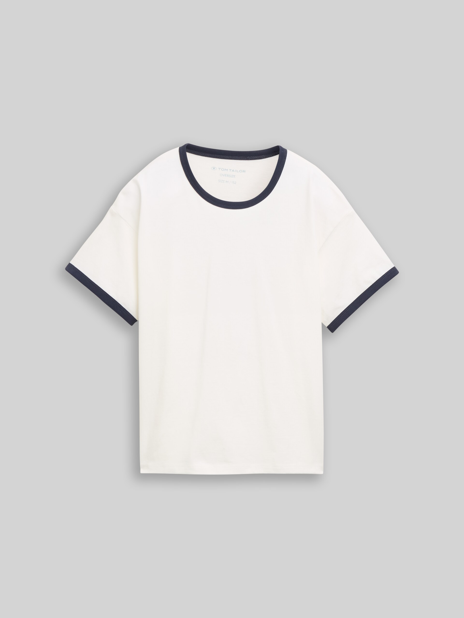 Oversize T-Shirt mit Print - Whisper White - Vorder-Produkt-Ansicht