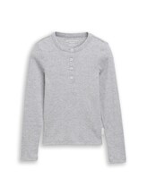 Ausgewählt, Henley Langarmshirt mit Rippstruktur von Tom Tailor, 