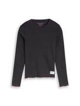 Ausgewählt, Langarmshirt mit Rippstruktur von Tom Tailor, grau