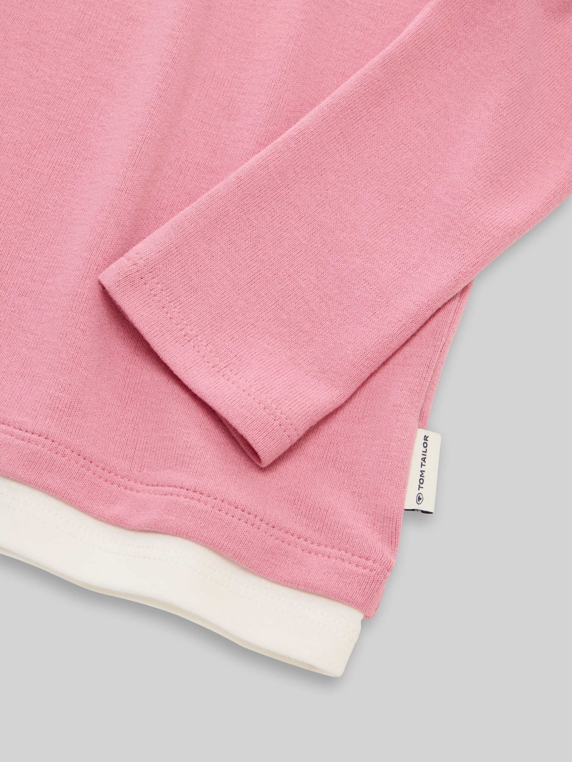 2-in-1 Langarmshirt - Soft Blush Rose - Detail-Model-Ansicht
