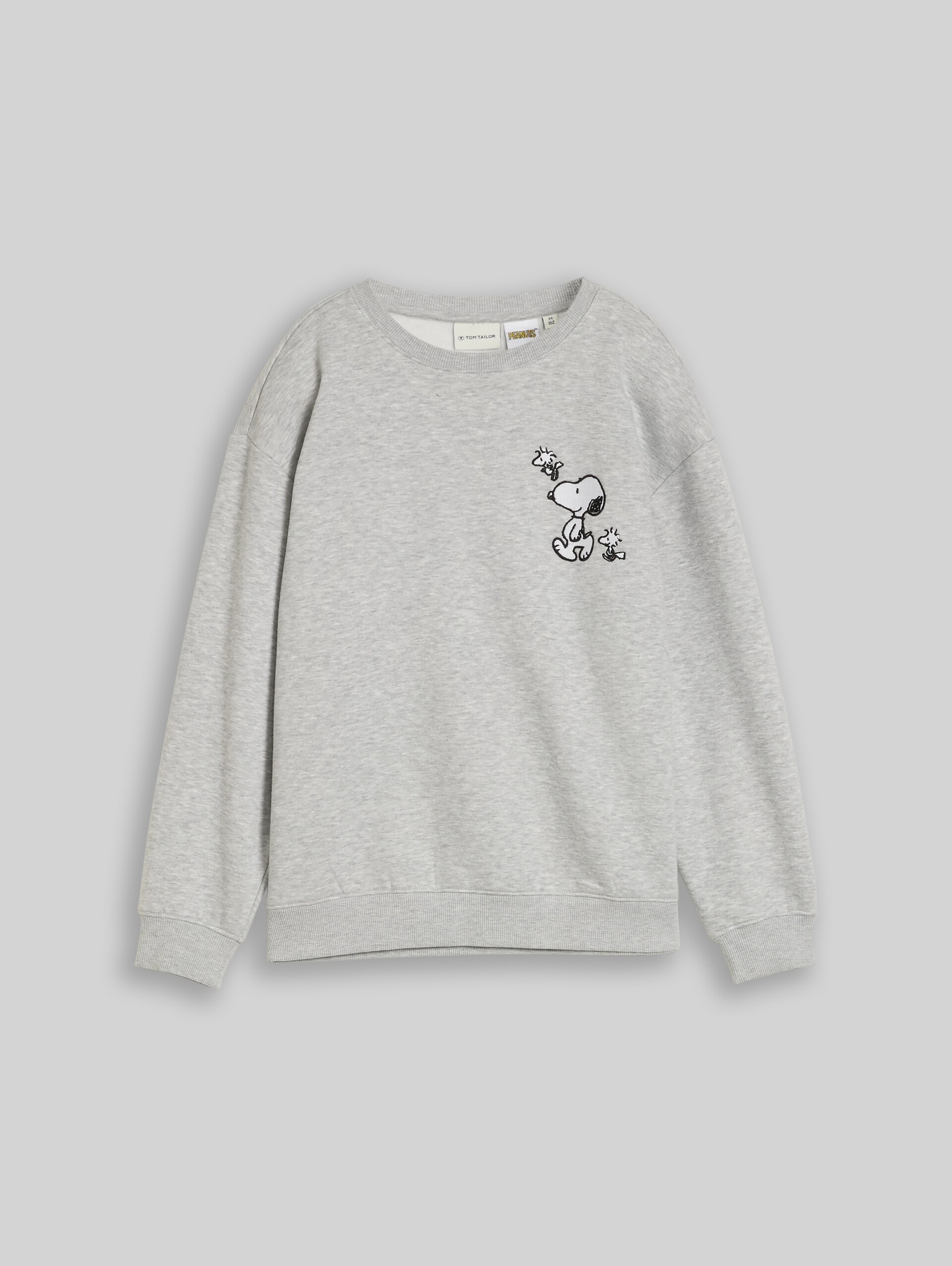 Oversized sweatshirt met Peanuts-print - Light Stone Grey Melange - Product vooraanzicht