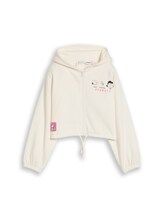 Ausgewählt, Oversize Hoodie Sweatjacke mit Peanuts-Print von Tom Tailor, braun